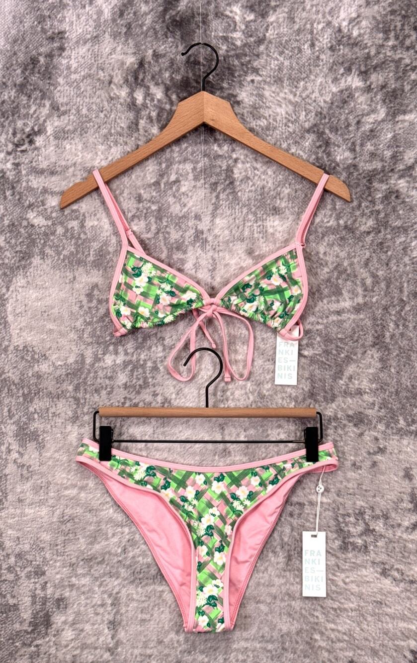 New Frankies Bikinis Swim Suit Large Womens Baby Daisy Print Bikini Set 2 Piece